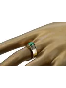 Emerald 14 Karat Gelbgold Ring Vintage vrc007y-em Art Deco Sowjetischer UdSSR -Art-Déco-Schmuckstil